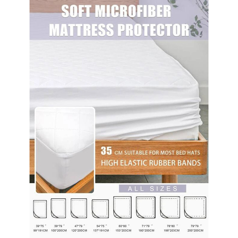 Fitted SheetMicrofiber Mattress PadSoft Breathable Argyle Quilted Mattress Cover,Twin/Full/Queen/King Image 3
