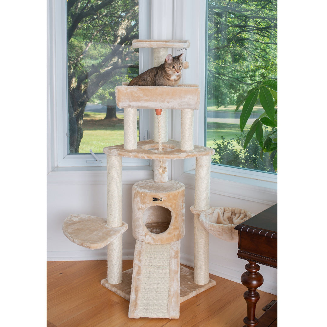 Armarkat Cat Tree Model A5806 Beige Multi Level Wood Furniture 58 Inches Image 6