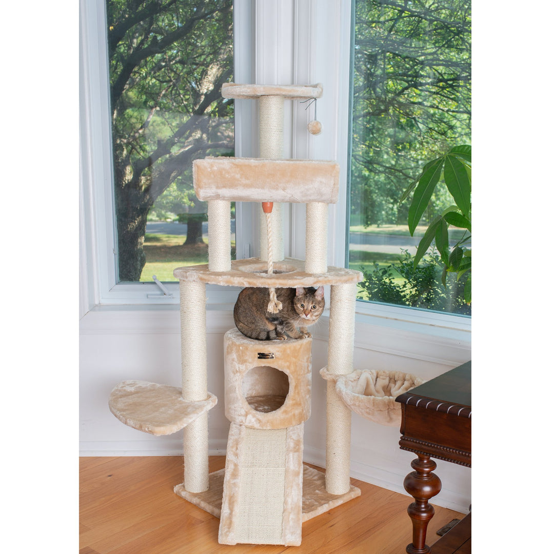 Armarkat Cat Tree Model A5806 Beige Multi Level Wood Furniture 58 Inches Image 7