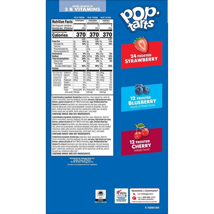 Pop-Tarts Variety Pack, Strawberry, Cherry and Blueberry (48 Count) Image 3