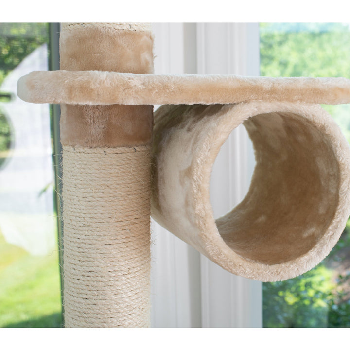 Armarkat Cat Tree A7463A Beige 74 Inch Real Wood Scratching Post Multi-Level Image 7