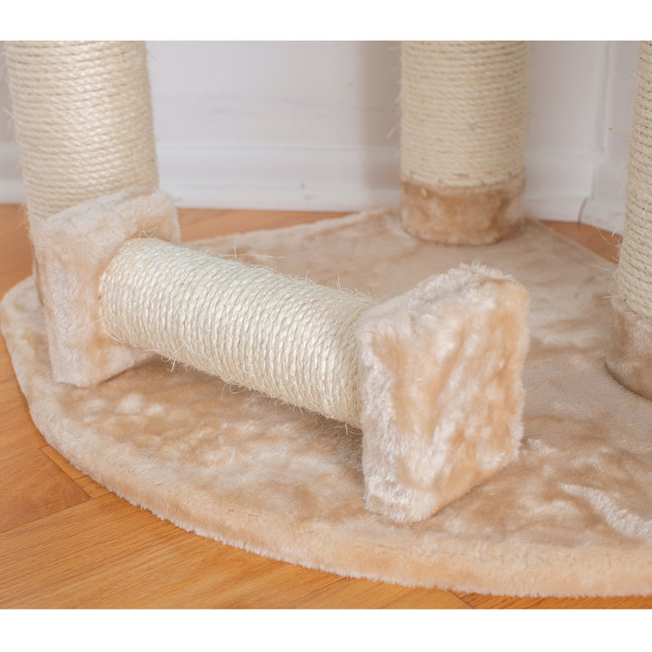 Armarkat Cat Tree A7463A Beige 74 Inch Real Wood Scratching Post Multi-Level Image 8