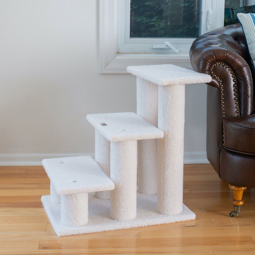 Armarkat Ivory Pet Steps B3001 Real Wood Three Step Cat Ramp 25 Inch Tall Image 6