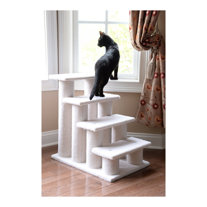 Armarkat Ivory Carpet Pet Steps Jackson Galaxy ApprovedFour Steps Real Wood Stair B4001 Image 4