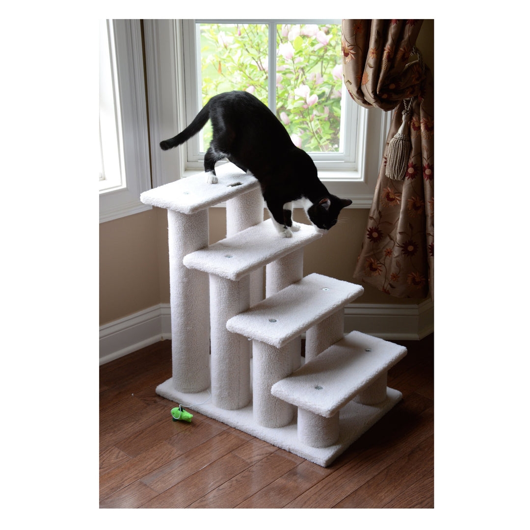 Armarkat Ivory Carpet Pet Steps Jackson Galaxy ApprovedFour Steps Real Wood Stair B4001 Image 4