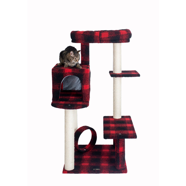 Armarkat Real Wood Model B5008 50-inch Classic Cat Tree lounger in Scotch Plaid Image 2