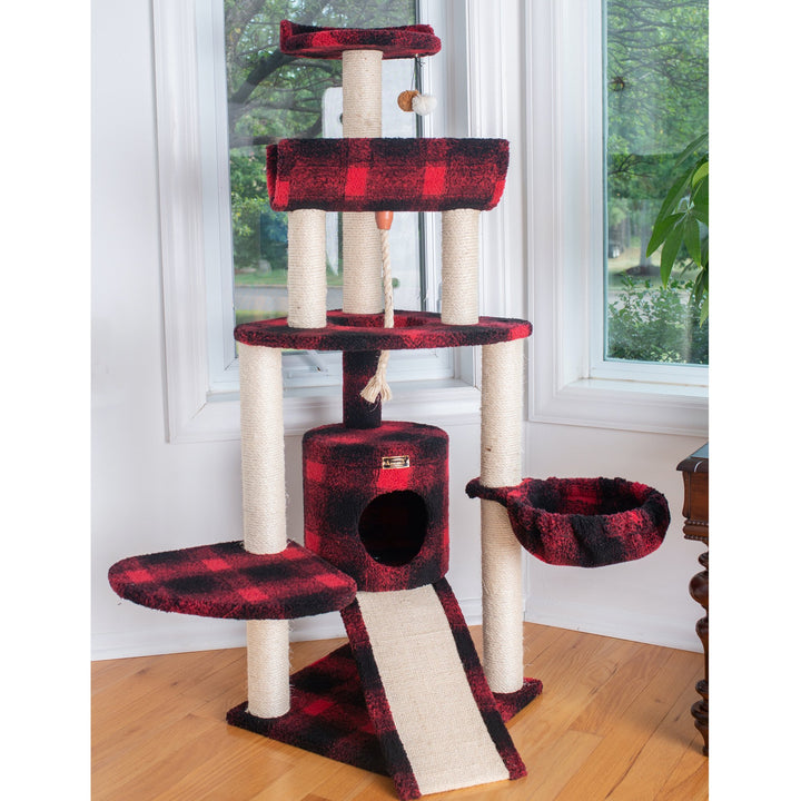 Armarkat Carpeted Real Wood Cat Tree with Multiple FeaturesJackson Galaxy Approved Image 6
