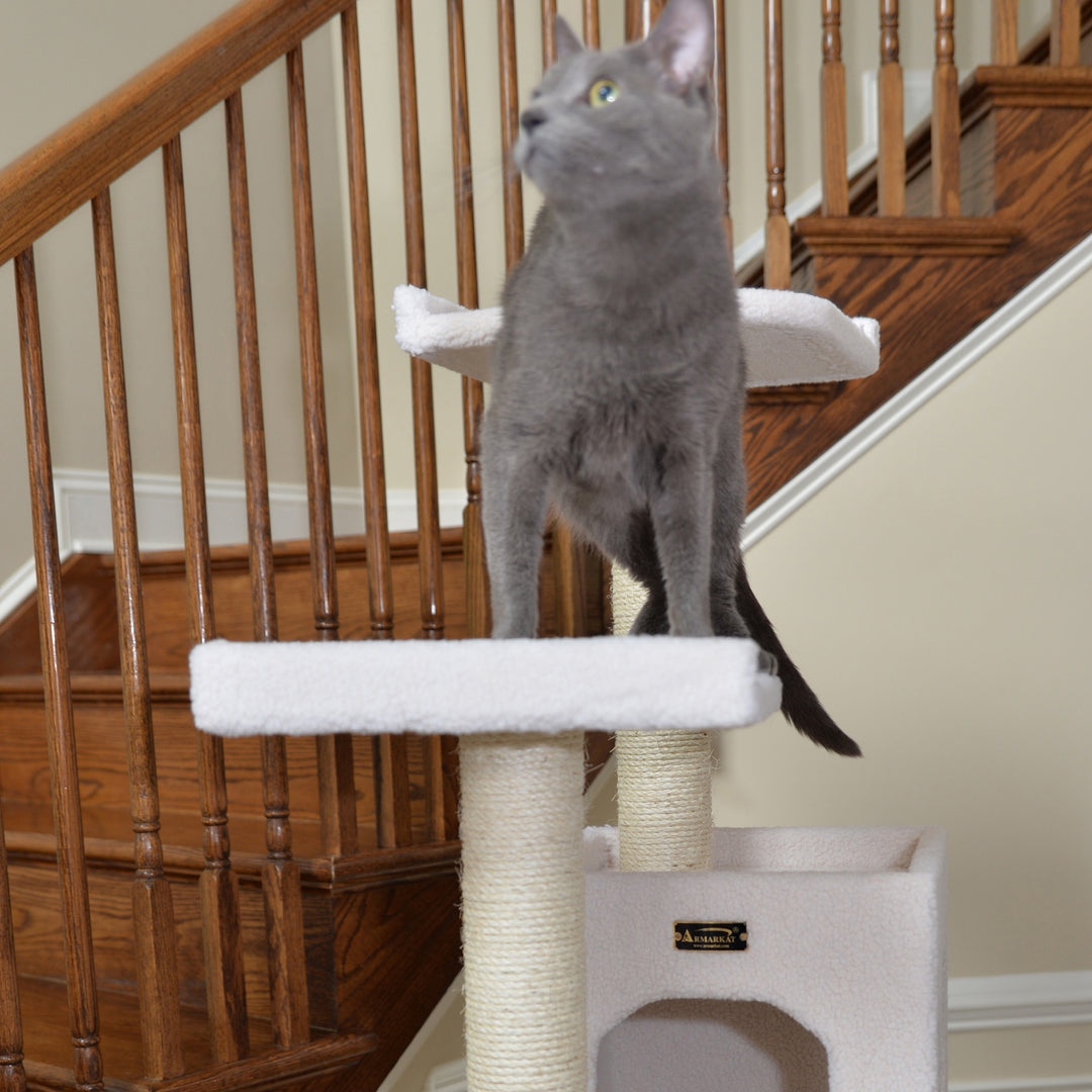 Armarkat Real Wood B6802 Classic Cat Tree In Ivory 6 Levels Condo Jackson Galaxy Approved Image 3