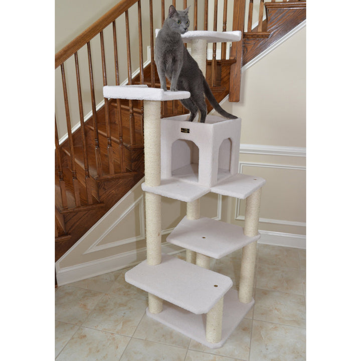 Armarkat Real Wood B6802 Classic Cat Tree In Ivory 6 Levels Condo Jackson Galaxy Approved Image 4