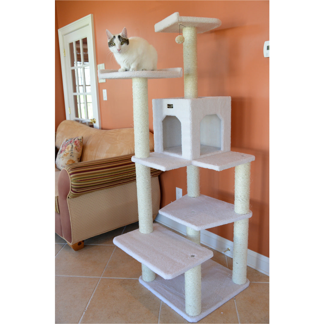 Armarkat Real Wood B6802 Classic Cat Tree In Ivory 6 Levels Condo Jackson Galaxy Approved Image 4