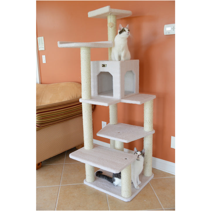 Armarkat Real Wood B6802 Classic Cat Tree In Ivory 6 Levels Condo Jackson Galaxy Approved Image 6