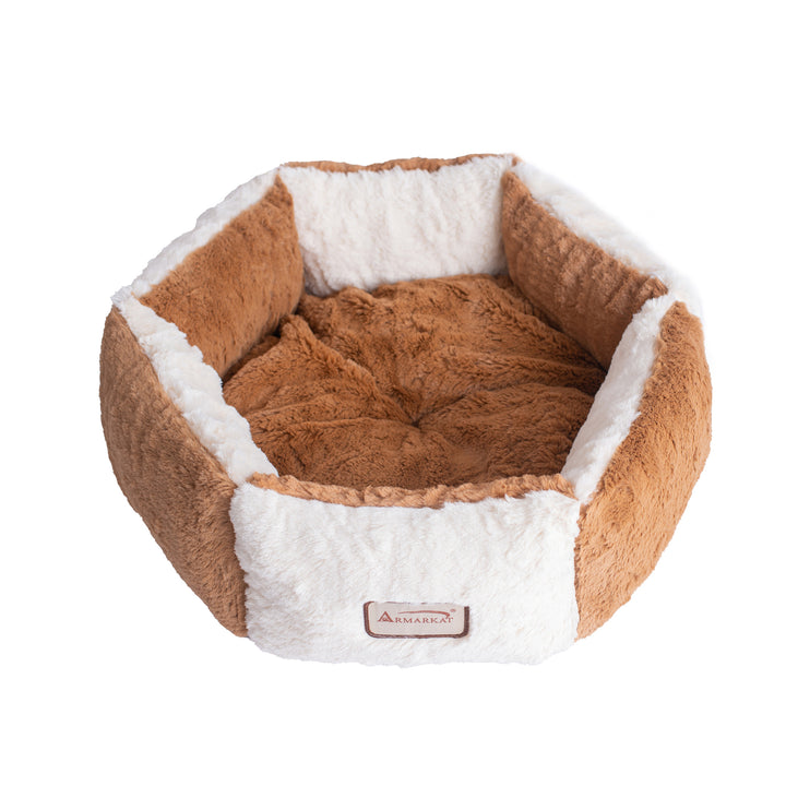 Armarkat Pet Bed Model C02 Cat Bed Earth Brown and Ivory Image 1