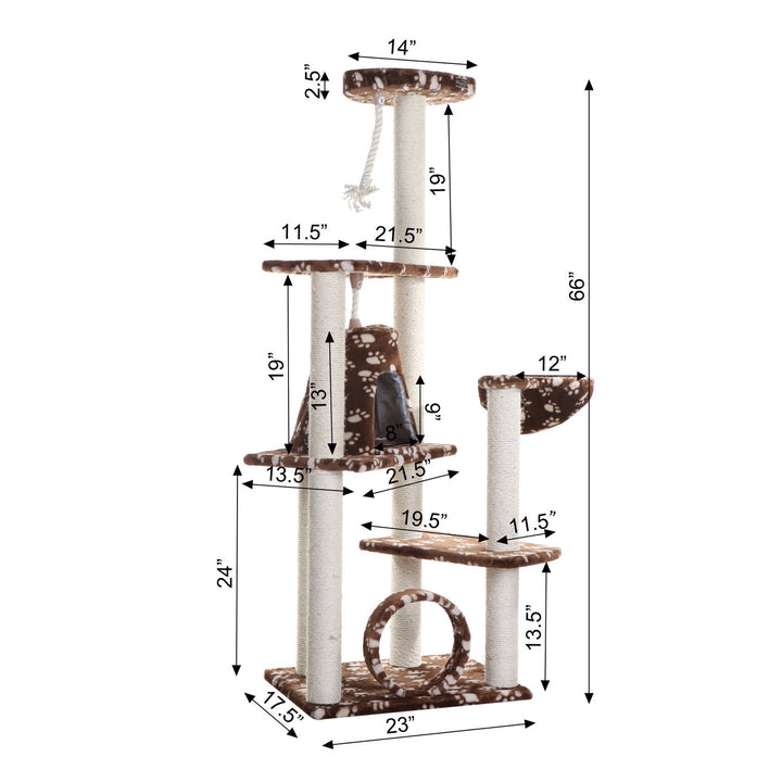 Armarkat Cat Tree A6601 Real Wood 66in 4 Features Jackson Galaxy Approved Image 4