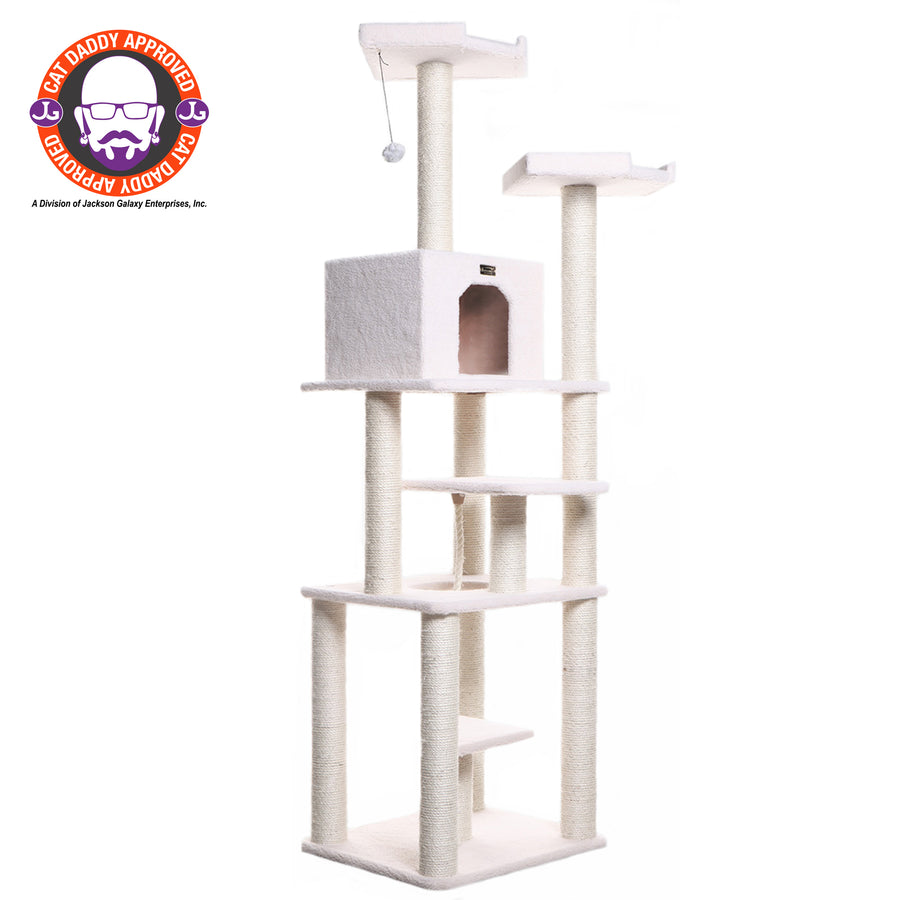 Armarkat Real Wood B7801 Classic Cat Tree In Ivory 6 Levels Playhouse Image 1