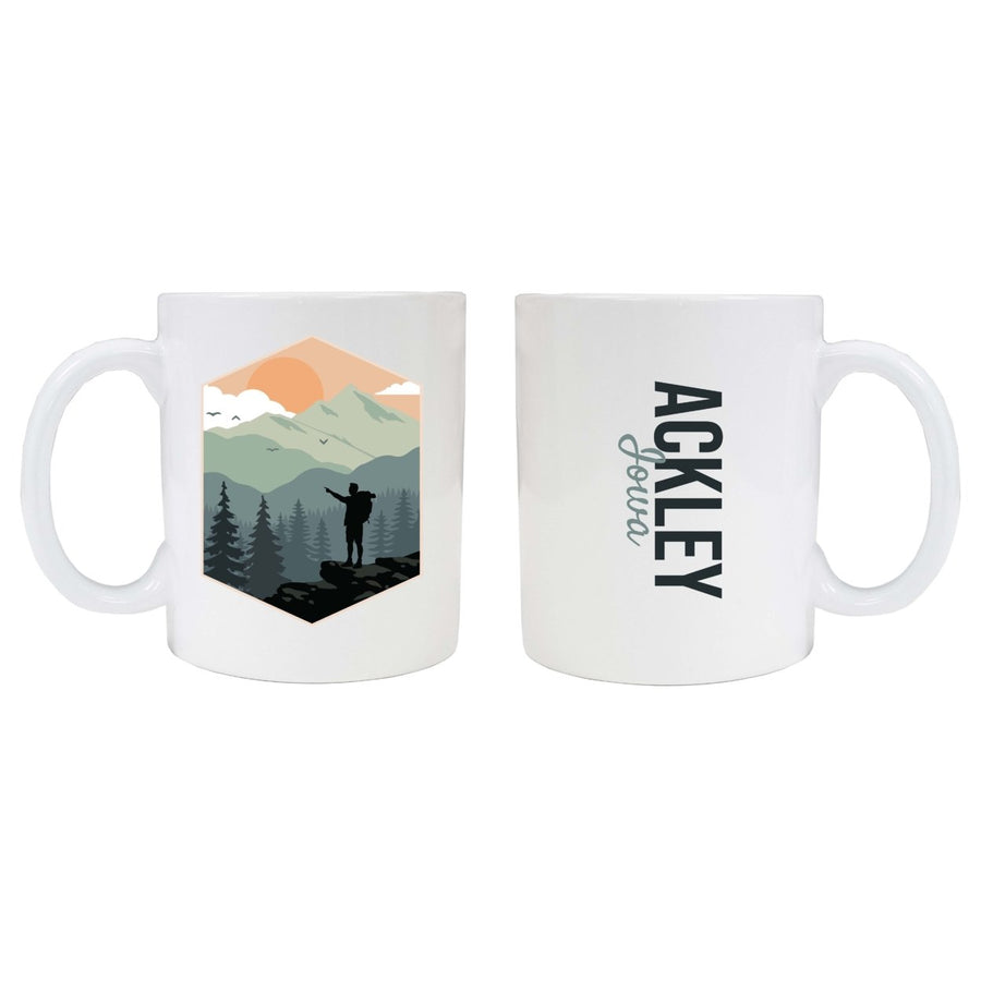 Ackley Iowa Souvenir Hike Outdoors Design 8 oz Coffee Mug 2-Pack Image 1