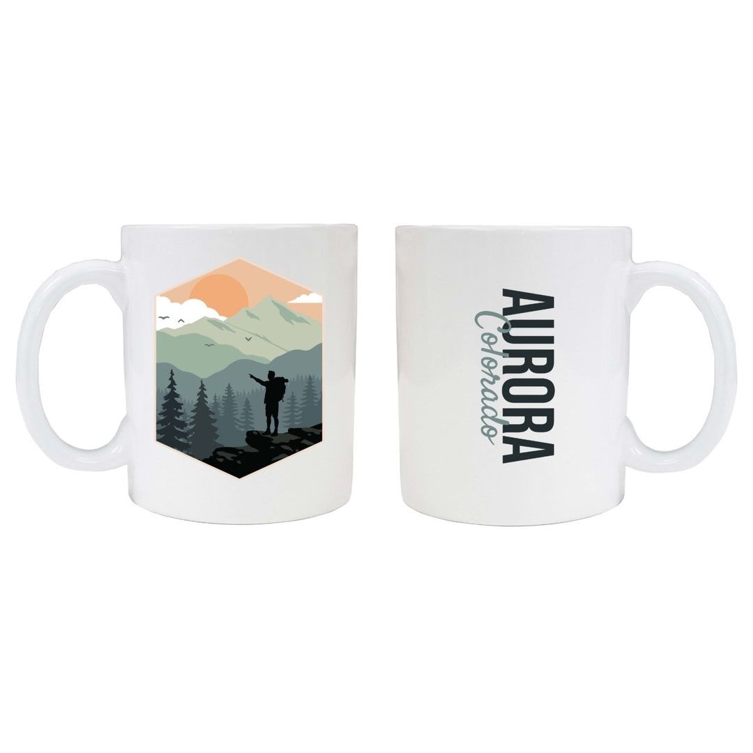 Aurora Colorado Souvenir Hike Outdoors Design 8 oz Coffee Mug 2-Pack Image 1