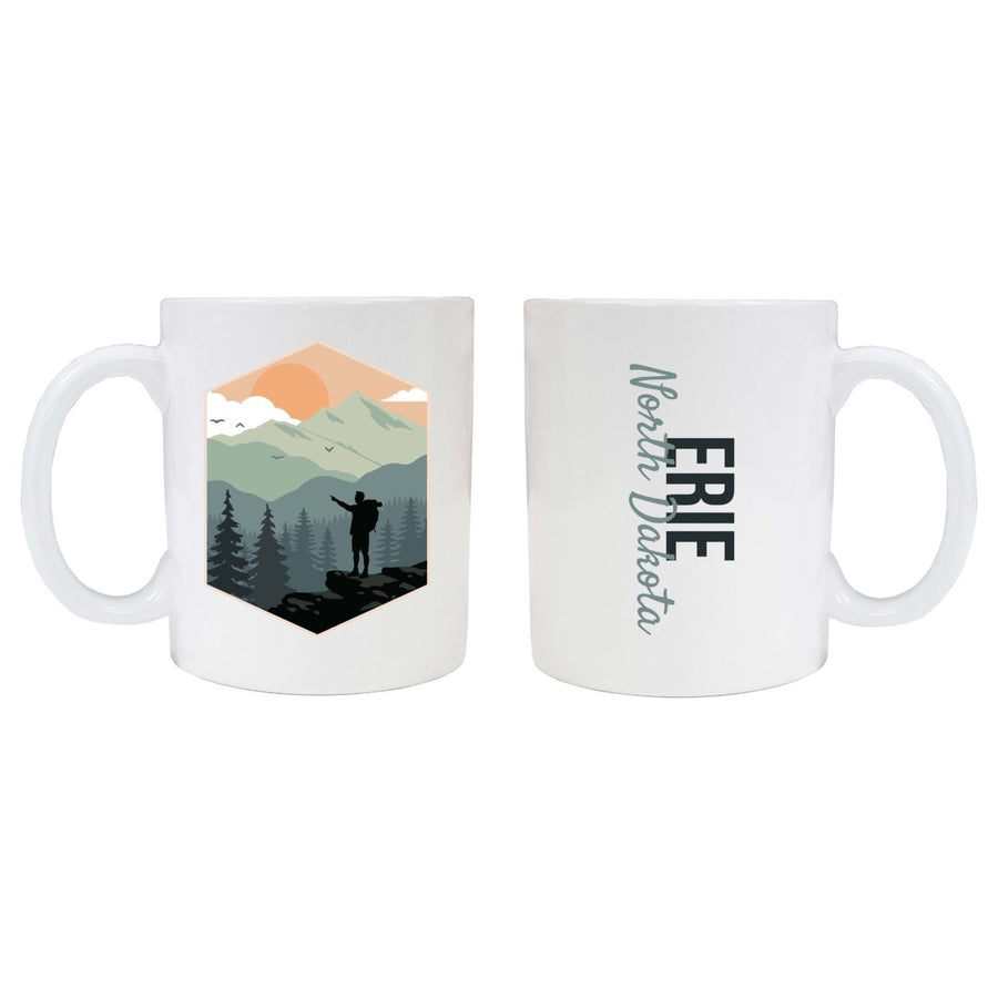 Erie North Dakota Souvenir Hike Outdoors Design 8 oz Coffee Mug 2-Pack Image 1