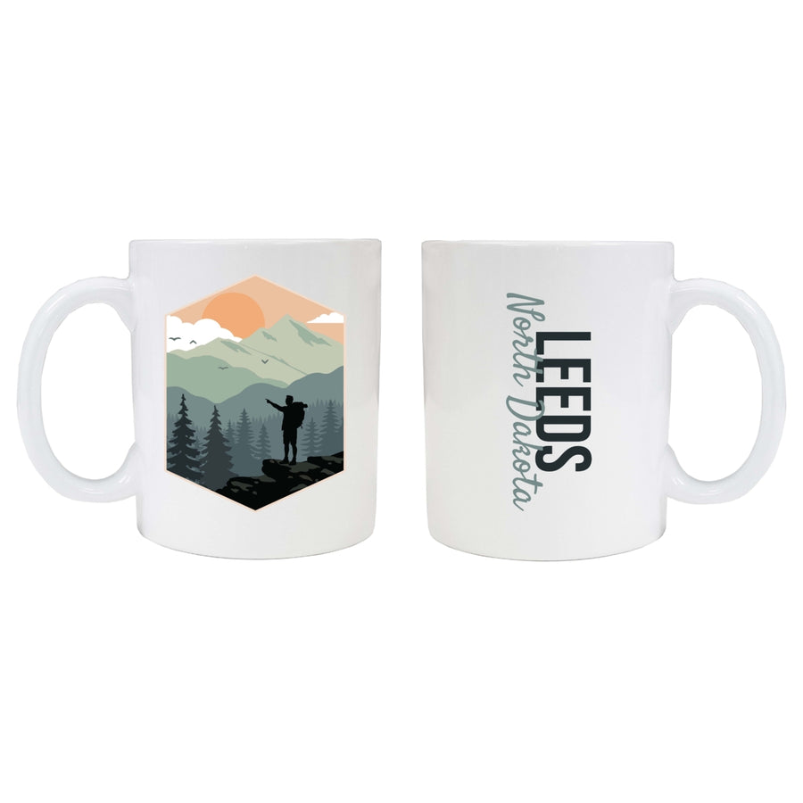 Leeds North Dakota Souvenir Hike Outdoors Design 8 oz Coffee Mug 2-Pack Image 1