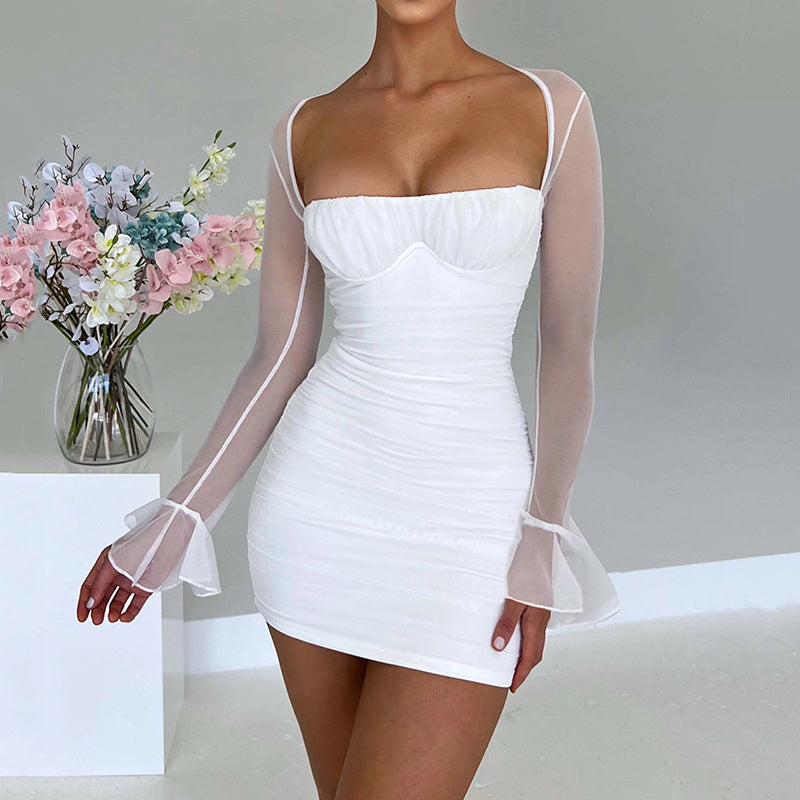 Fashion Sexy Long-sleeved High-waisted Dress Image 1