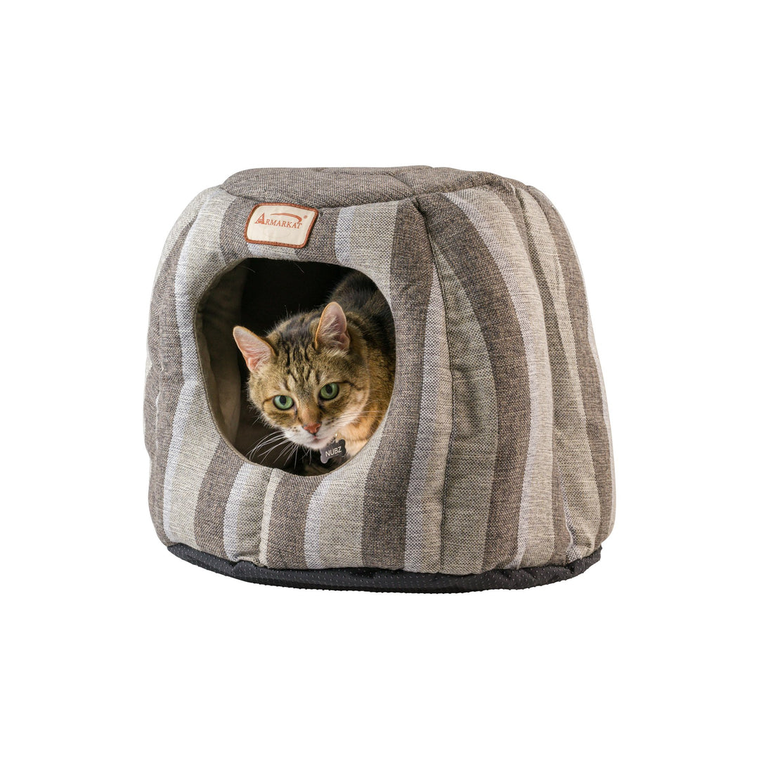 Armarkat Cat Bed Model C30CG Gray and Silver Waterproof Canvas 18x18x17 inches Image 1