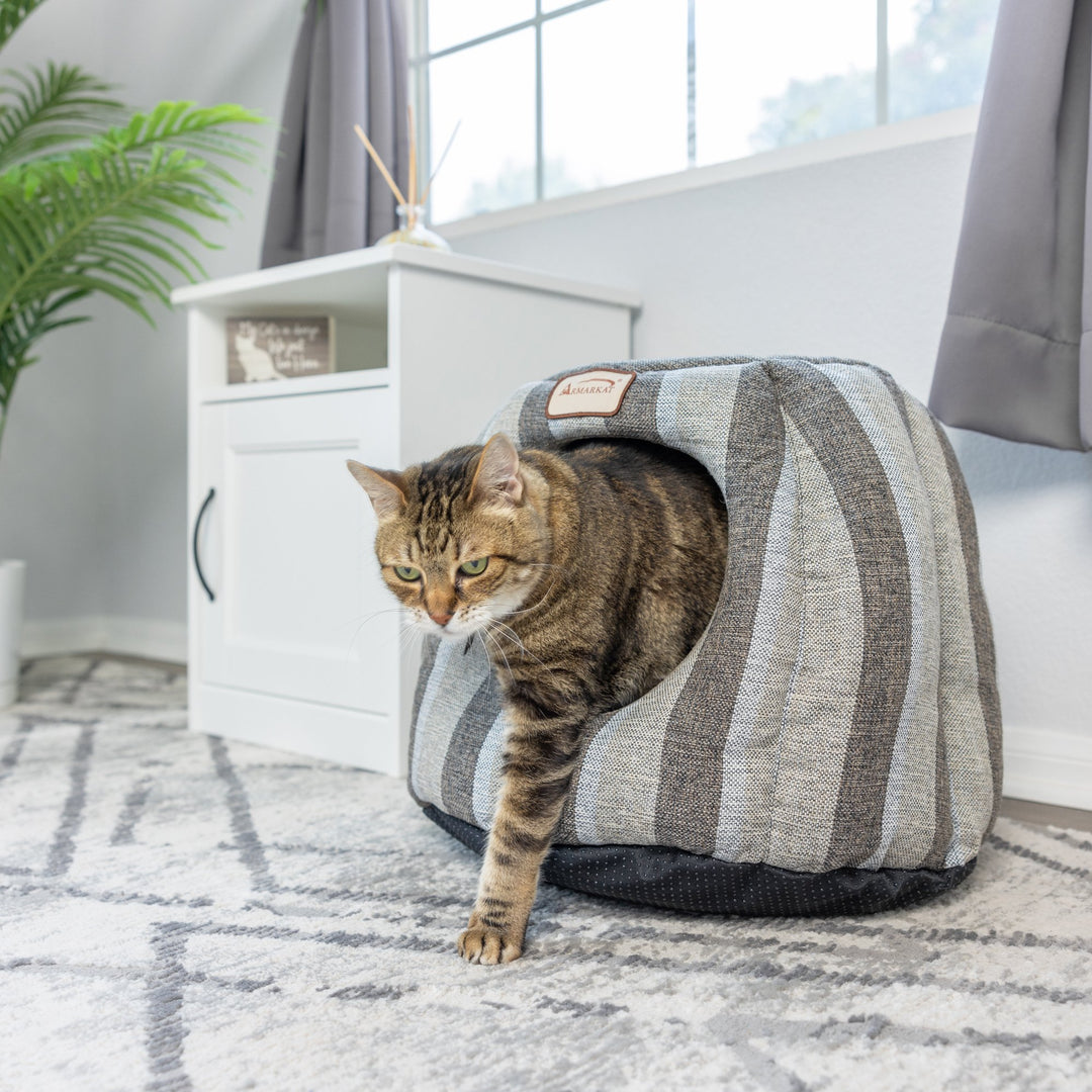 Armarkat Cat Bed Model C30CG Gray and Silver Waterproof Canvas 18x18x17 inches Image 3