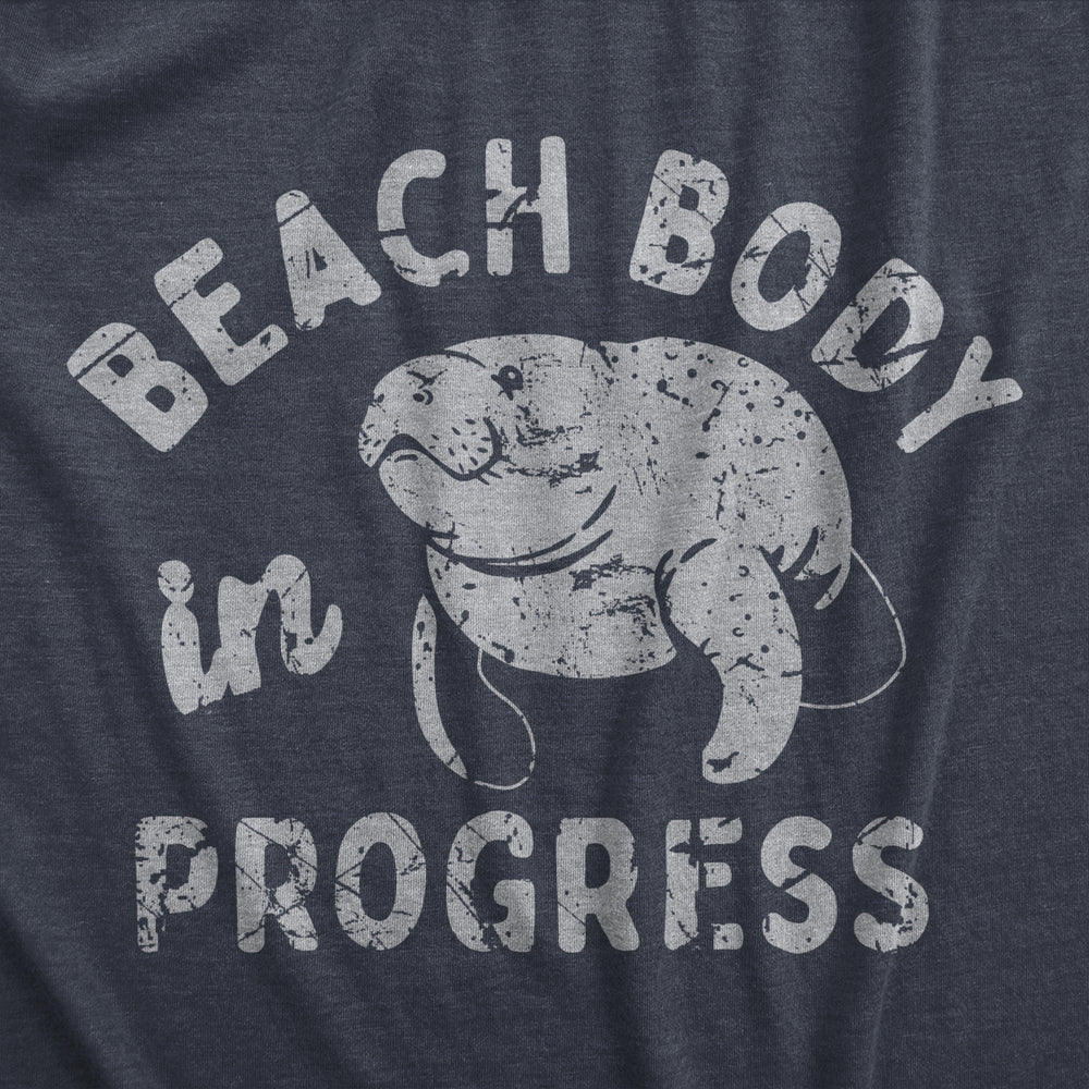 Womens Beach Body In Progress T Shirt Funny Big Chubby Manitee Tee For Ladies Image 2