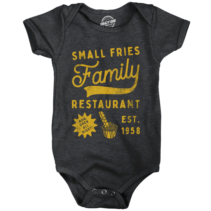 Small Fries Family Restaurant Baby Bodysuit Funny Diner Joke Jumper For Infants Image 1