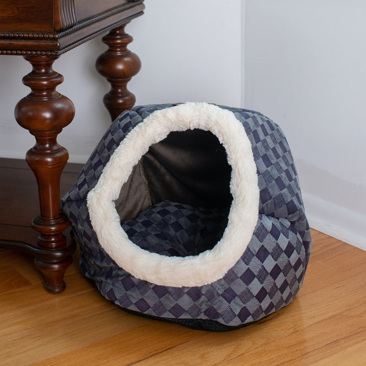 Armarkat Cat Bed Model C44Blue Checkered Image 6