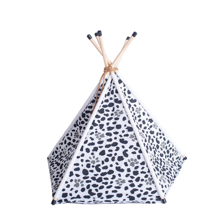 Armarkat Cat Bed Model C46Teepee style White With black paw print Image 4