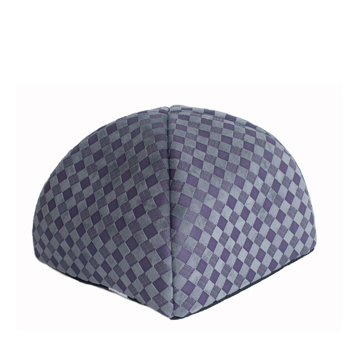 Armarkat Cat Bed C65 Purple Gray Checkered Dome Small Dog Foam Fabric Image 4