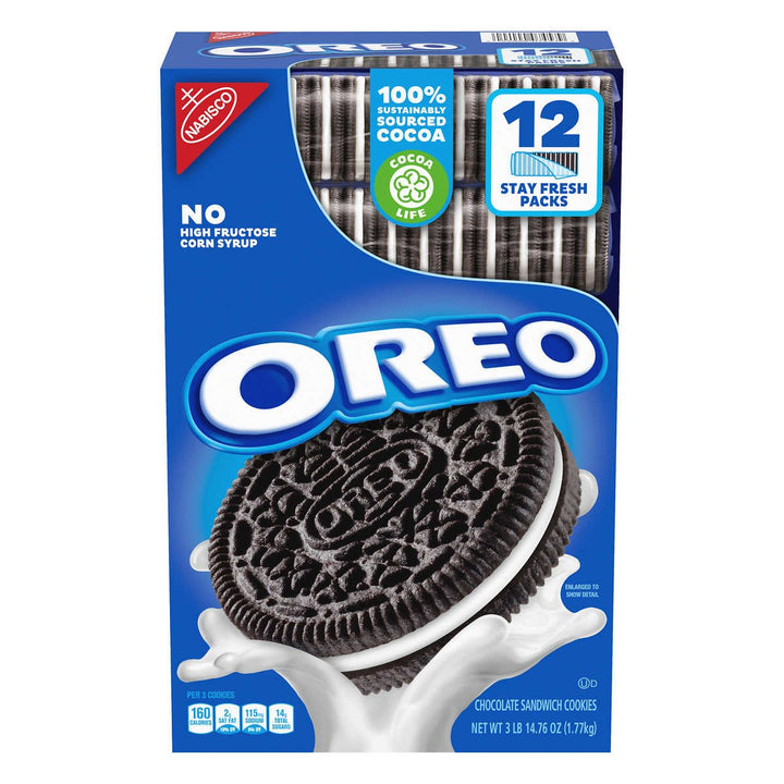OREO Chocolate Sandwich Cookies, Stay Fresh Packs, 12 Count (62.76 Ounce) Image 1