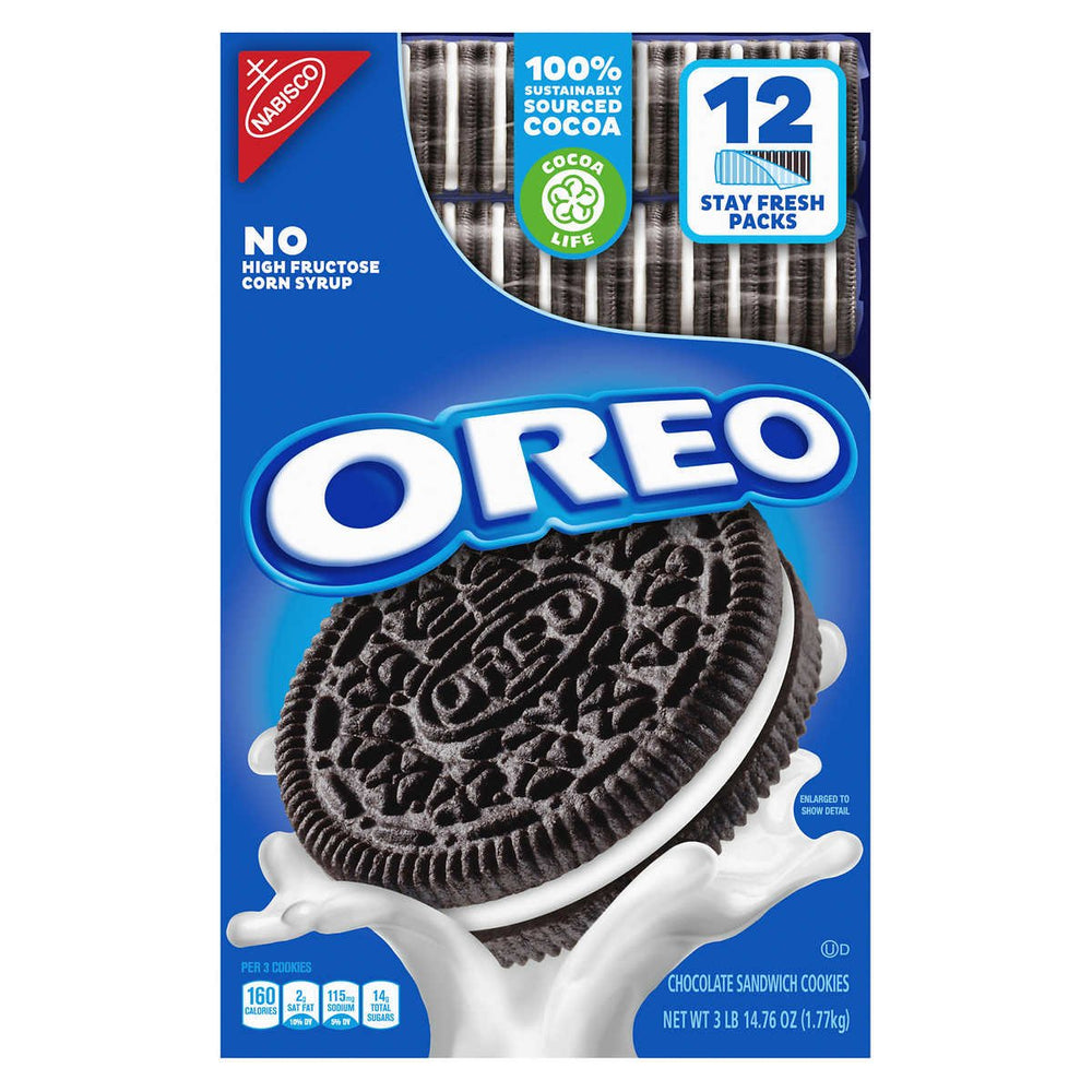OREO Chocolate Sandwich Cookies, Stay Fresh Packs, 12 Count (62.76 Ounce) Image 2