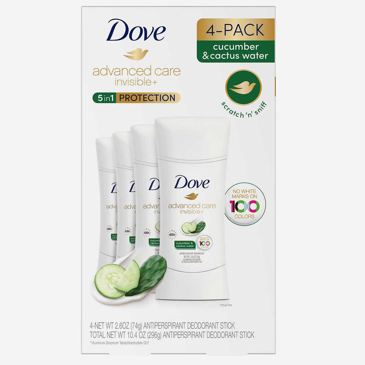 Dove Advanced Care Invisible+ Antiperspirant Deodorant, 2.6 Ounce (Pack of 4) Image 1