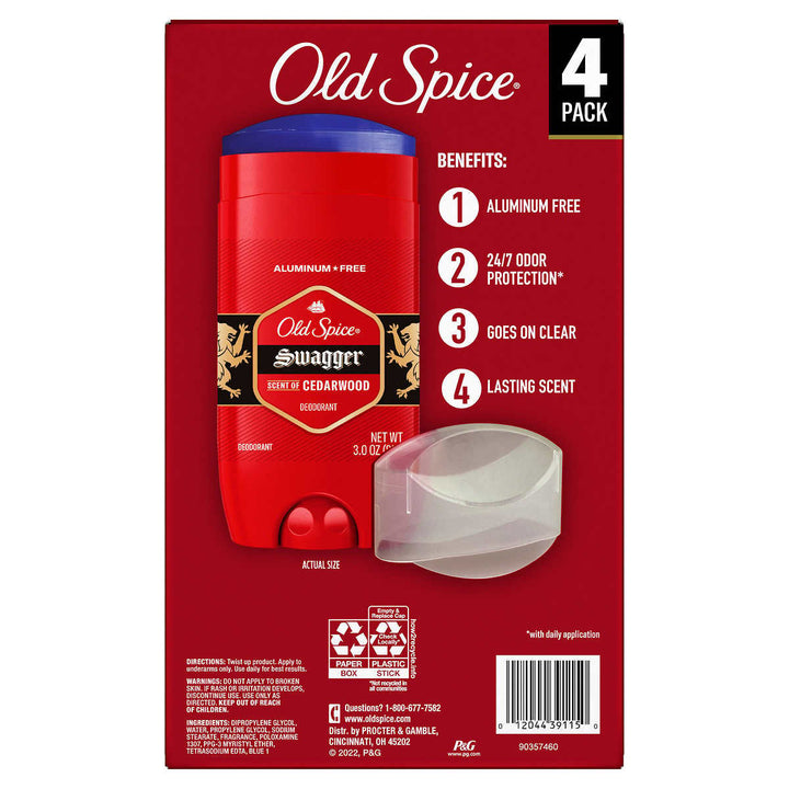 Old Spice Swagger Deodorant Aluminum Free 3 Ounce (Pack of 4) Image 2