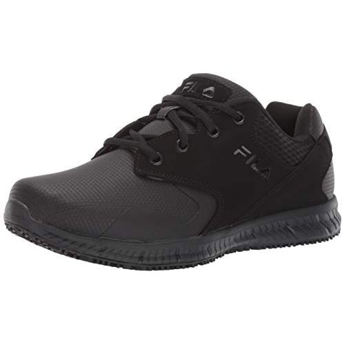 Fila Mens Memory Layers Slip Resistant Work Shoe Food Service BLK/BLK/BLK Image 3