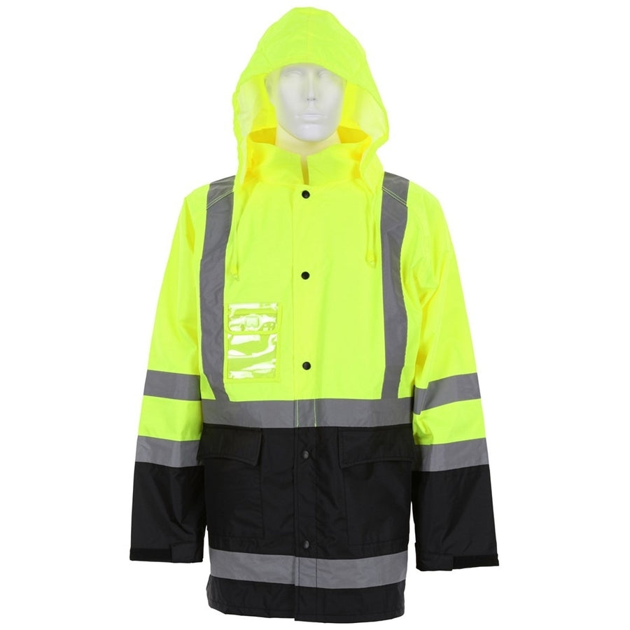 MCR SAFETY Luminator Class 3 Hi-Vis Lightweight Rain Jacket Green - 508SJ  Hi/Vis Green Image 1