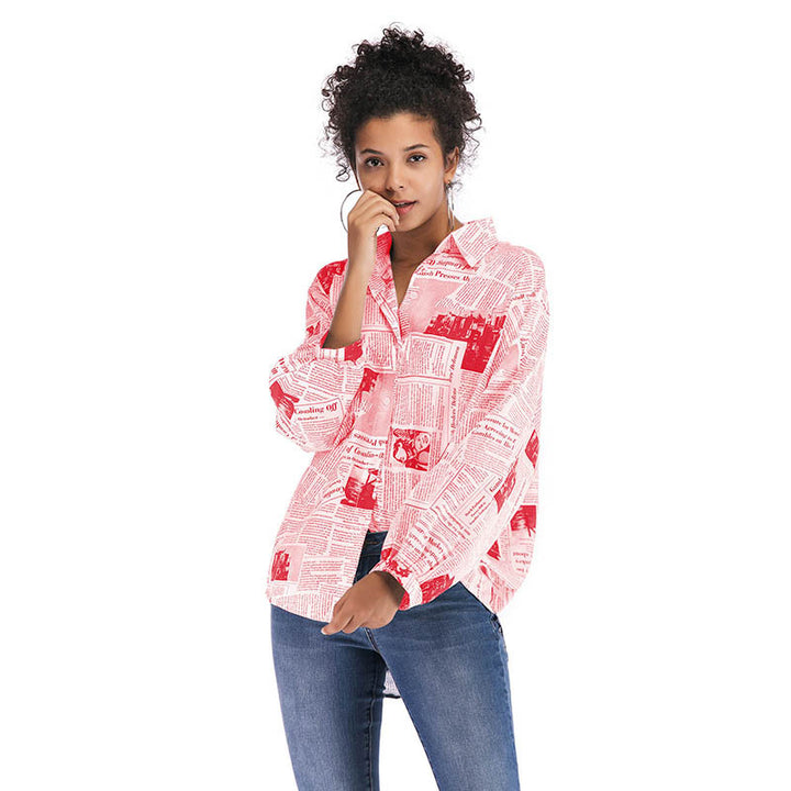 Fashion Long-sleeved Letter-printed Shirt For Women Image 2