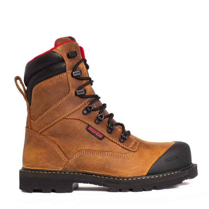 ROYER Mens Revolt Work Boot Carbon Fiber Toe Waterproof Brown/Red 8990RT 8" Image 1