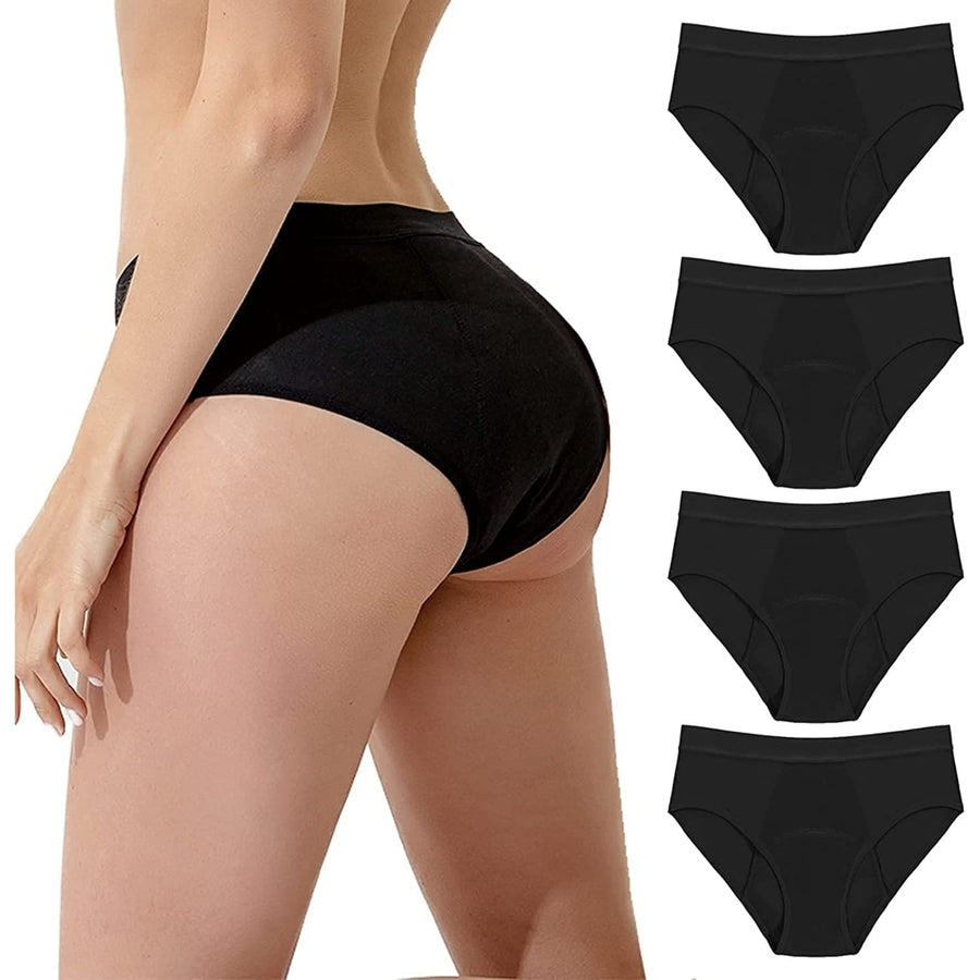 Cotton Whisper Sexy Breathable Leak Proof Physiological Pants Thong 4 Pack Image 1