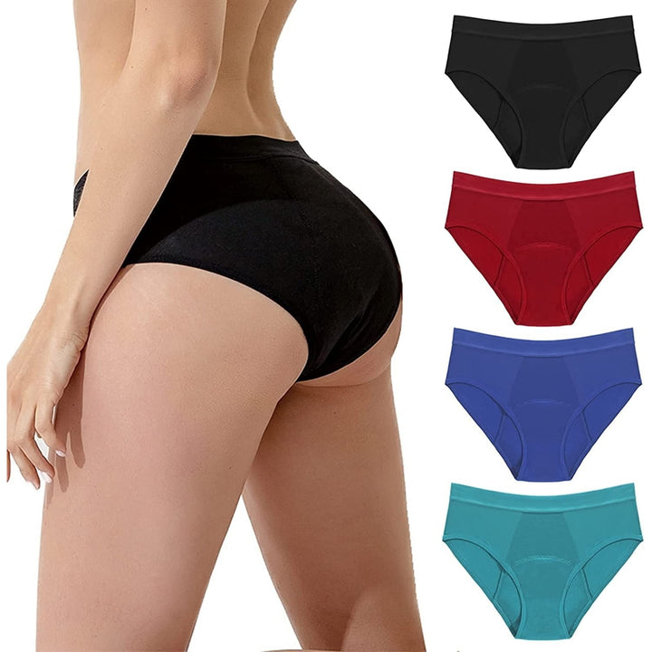 Cotton Whisper Sexy Breathable Leak Proof Physiological Pants Thong 4 Pack Image 7