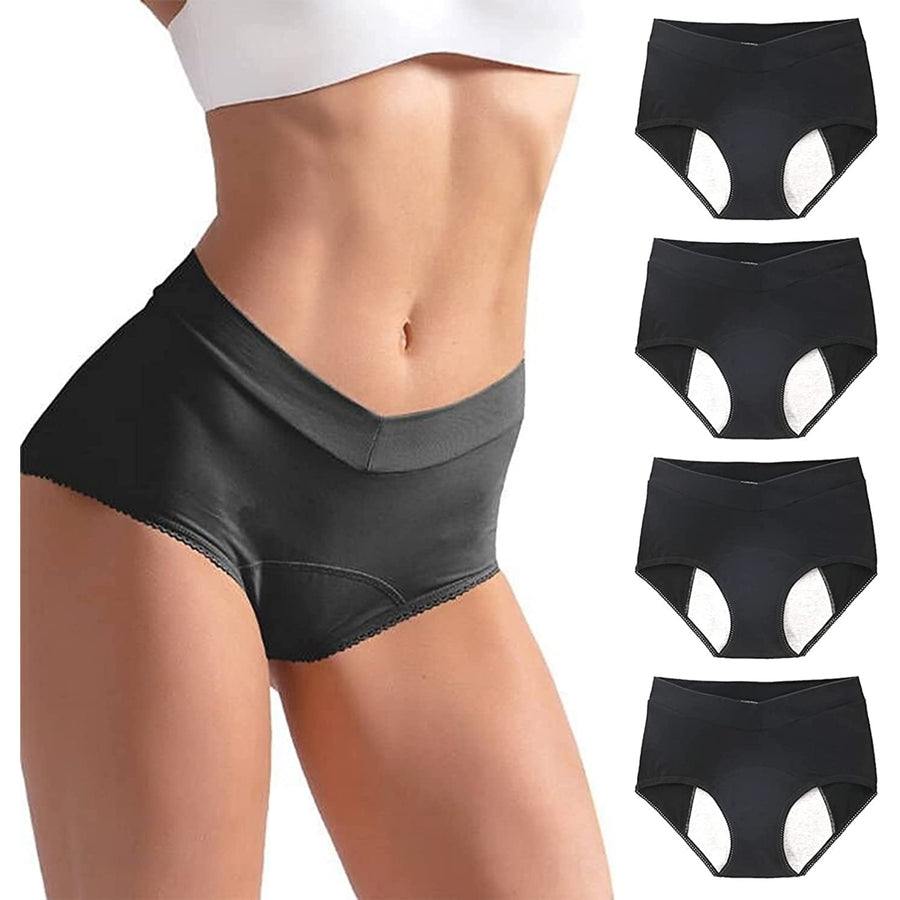 Womens High Waist Physiological Pants Period Panties 4 Pack Image 1