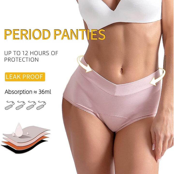 Womens High Waist Physiological Pants Period Panties 4 Pack Image 4