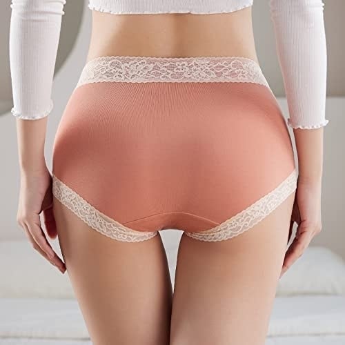 Womens Sexy Soft Cotton Underwear No Muffin Seamless Panties For Women Ladies Girls Stretch Briefs 4 Pack Image 7