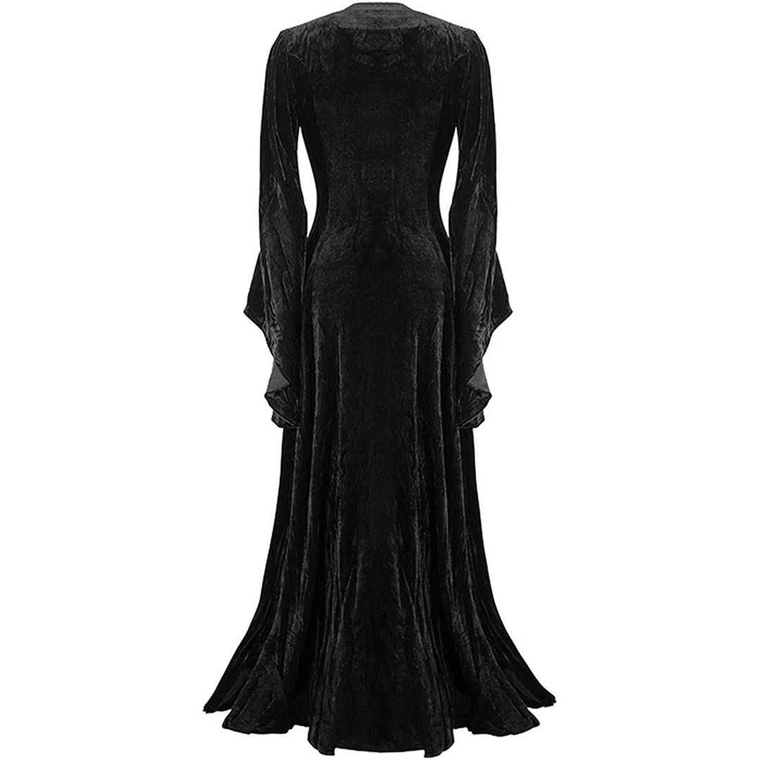 Halloween Costume for Women Velvet Medieval Dress Flare Sleeve Floor Length Renaissance Dress 18th Century Ball Gown Image 3