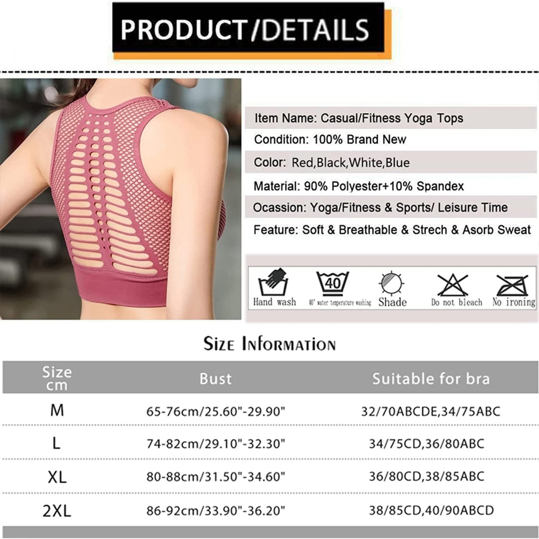 Sexy Mesh Fitness Padded Sports Bras for Women High Support Workout Tops Push Up Sports Bra for Gym Yoga Running Image 3