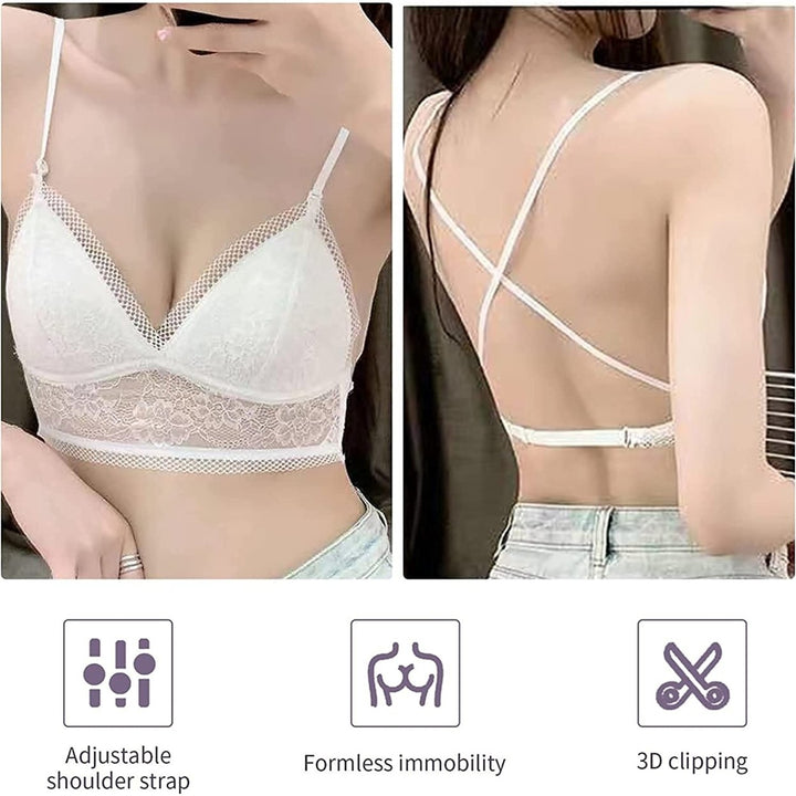 Starry Bra - Low Back Wireless Lifting Lace Bra for Women Wireless Lifting Lace Bra for Backless Dress Image 1