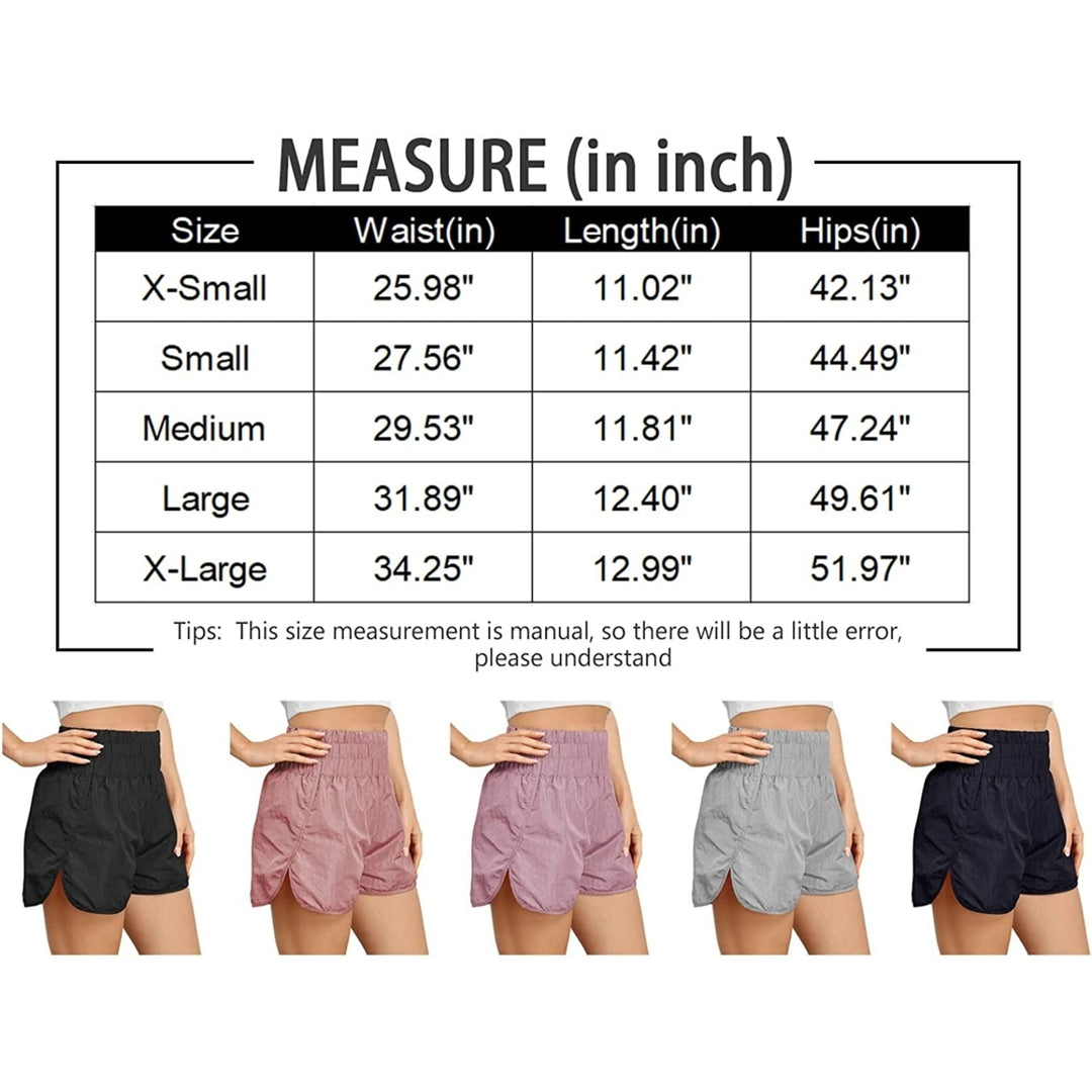 Womens High Waisted Athletic Shorts Elastic Casual Summer Running Athletic Quick Dry Gym Shorts Pants Image 7
