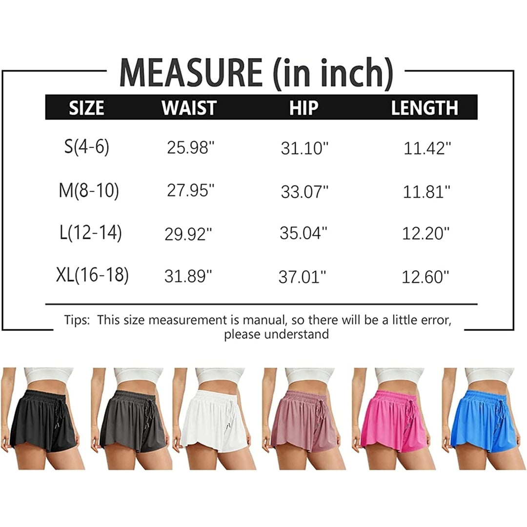 Womens 2 in 1 Flowy Running Shorts Casual Summer Athletic Workout Biker Shorts High Waisted Gym Yoga Tennis Skirts Image 6
