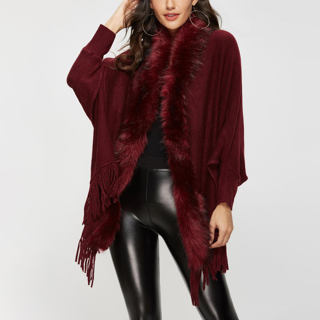 Wool Collar Shawl Cardigan Sweater Coat Image 9