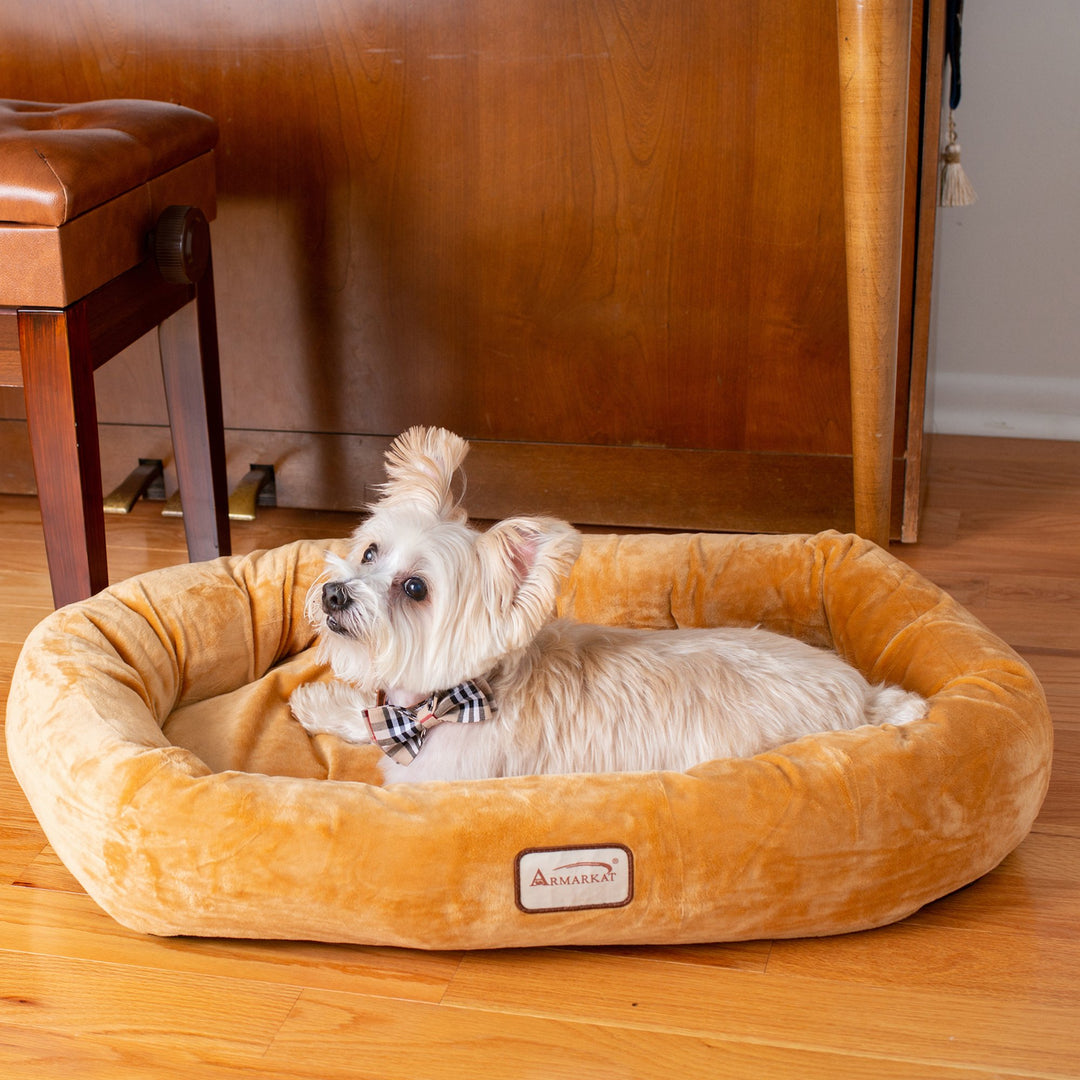 Armarkat Model D02CZS-S Small Earth Brown Bolstered Pet Bed and Mat Image 9
